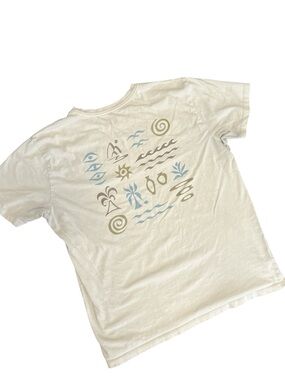 Katin Cream Graphic Short Sleeve Tee with Blue and Tan Icons Mens L